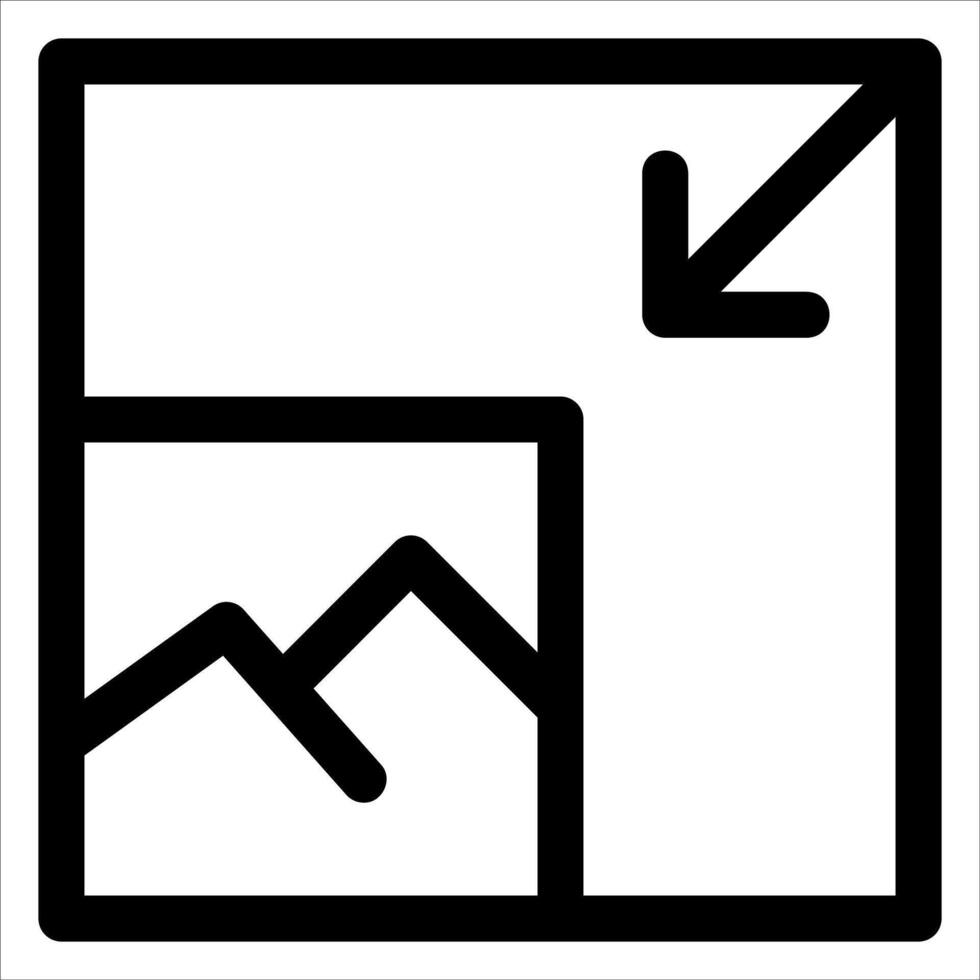A black and white image of a mountain with a arrow pointing up vector