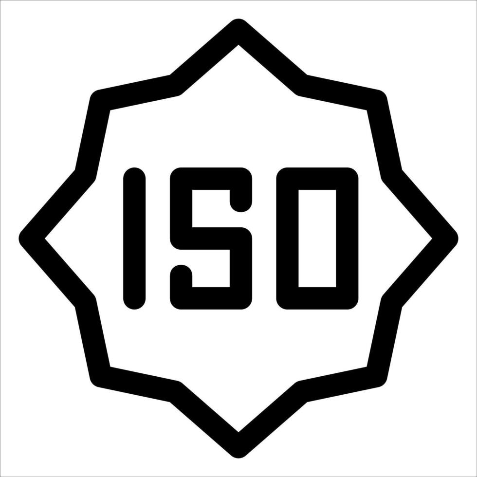 The iso logo is shown in black and white vector