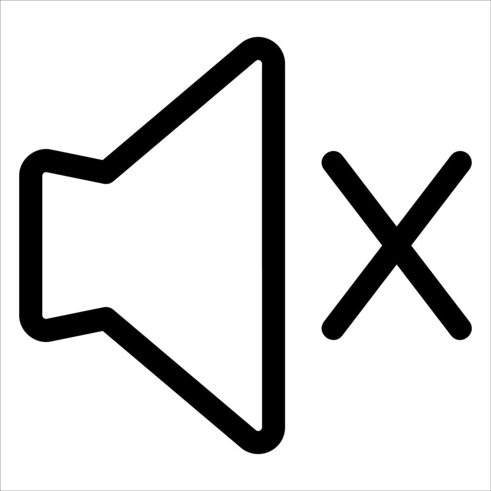 An icon of a speaker and x vector