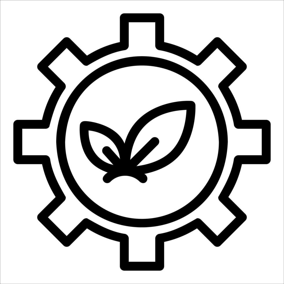 A gearwheel with a leaf inside it vector