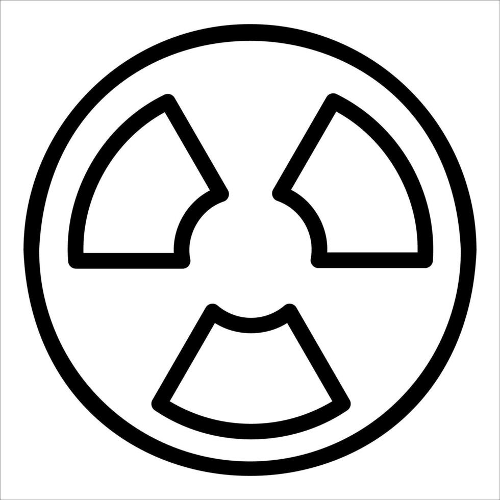 A radiation symbol in a circle vector