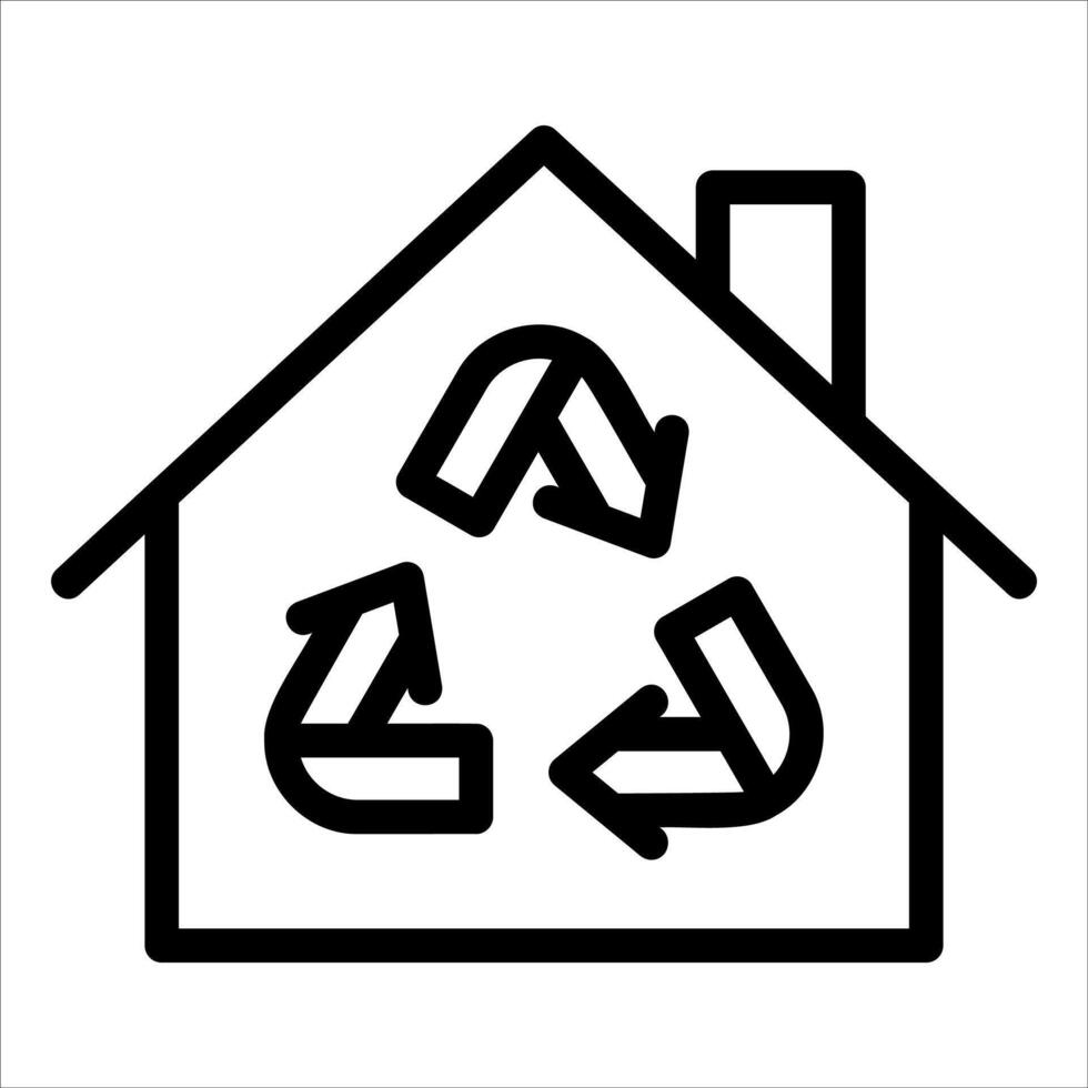 A house with a recycling symbol on it vector
