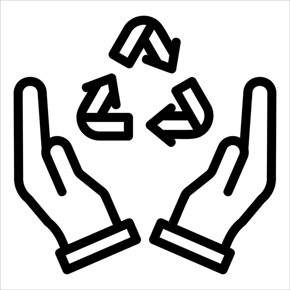 Hands holding a recycling symbol vector