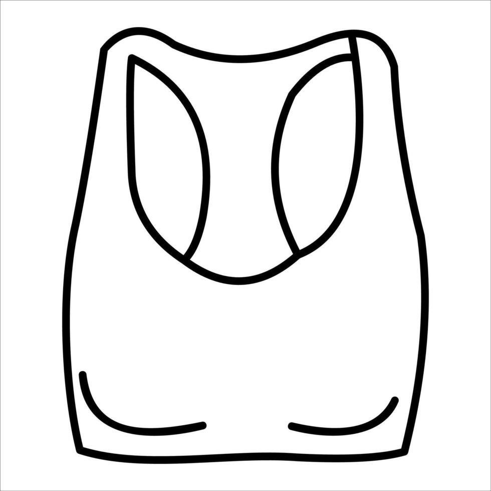A drawing of a sports bra top vector