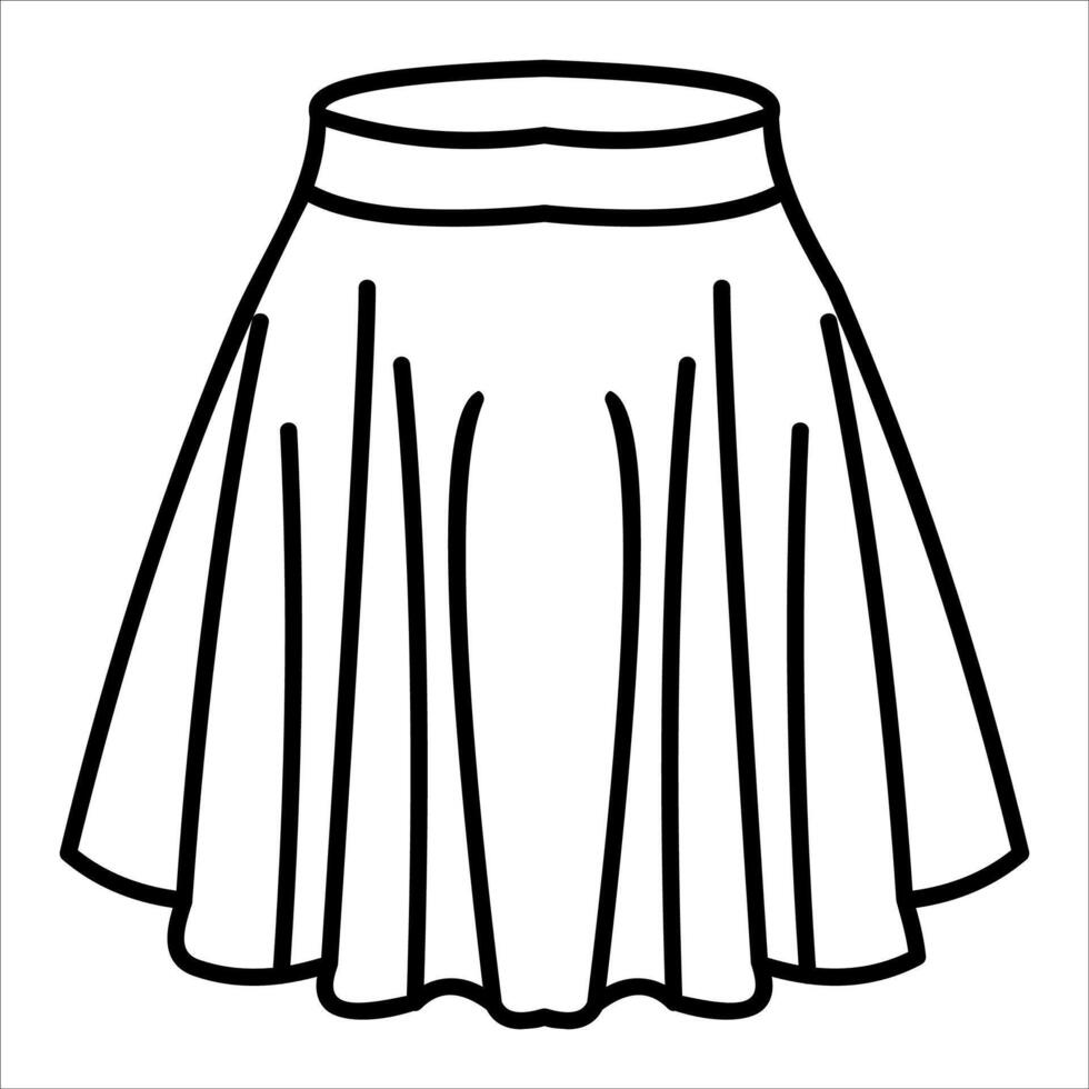 A skirt outline drawing for coloring pages vector