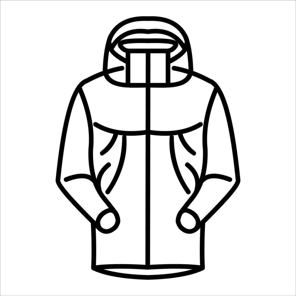 A black and white line drawing of a jacket vector