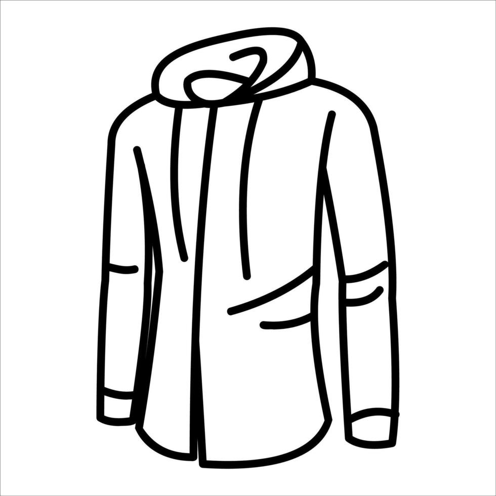 A drawing of a hoodie with a zipper vector