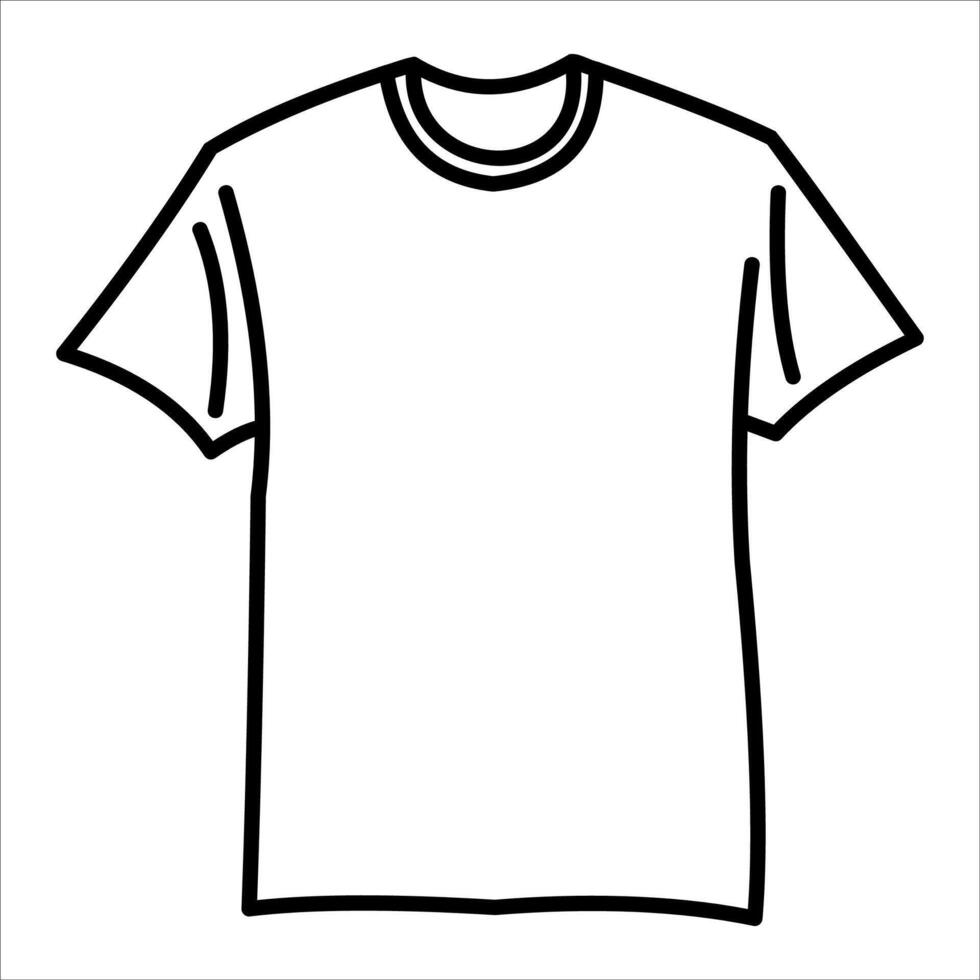 A t - shirt is shown in a line drawing vector