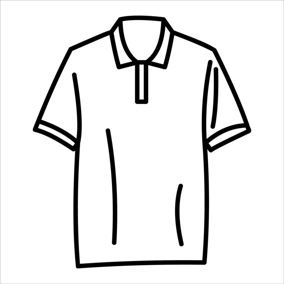 A polo shirt outline drawing vector