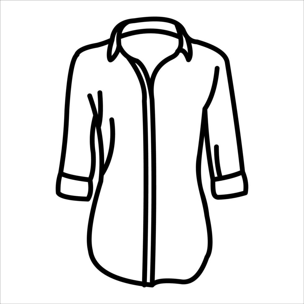 A black and white drawing of a shirt vector