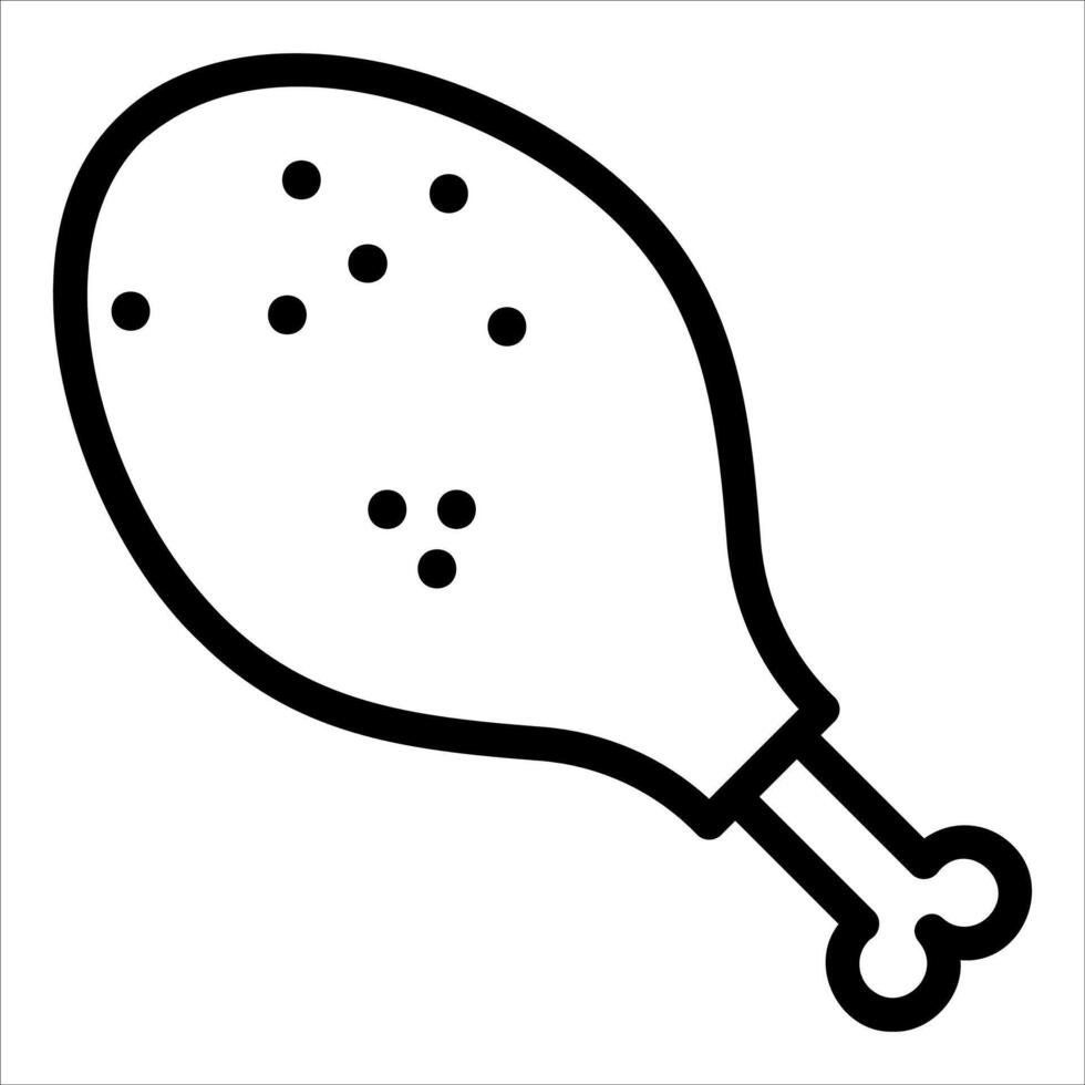 A chicken leg with dots on it vector