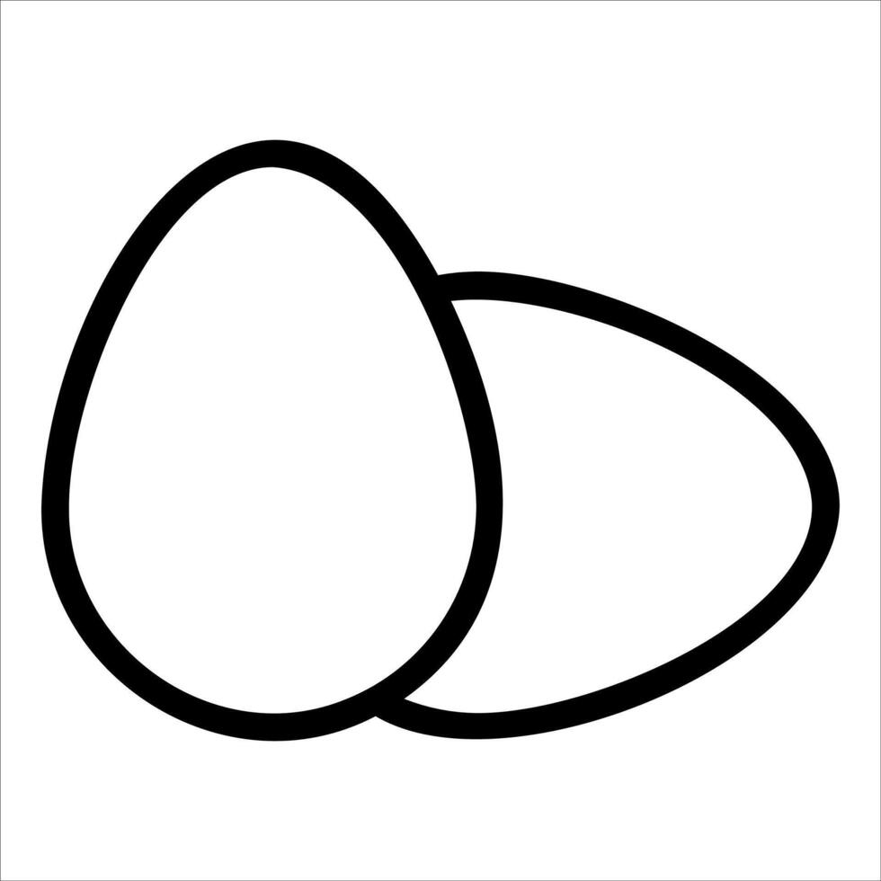 A black and white drawing of two eggs vector