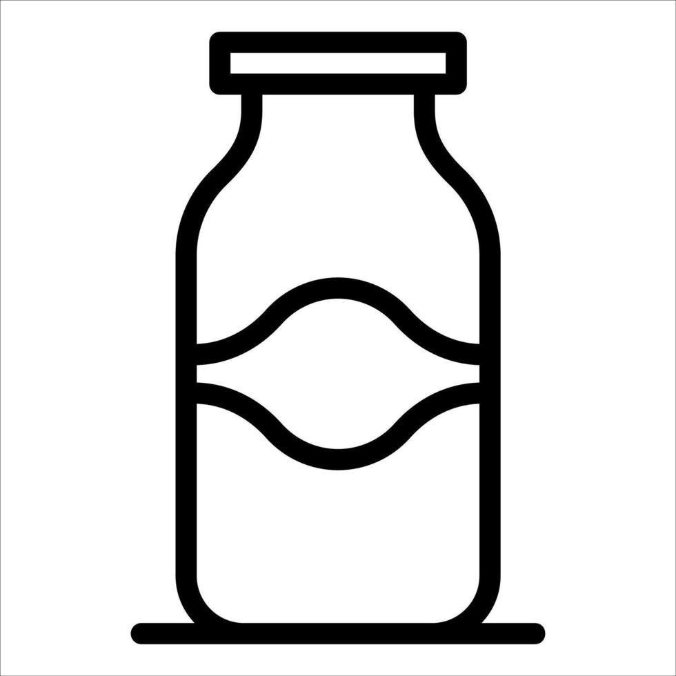A bottle of milk is shown in a line icon vector