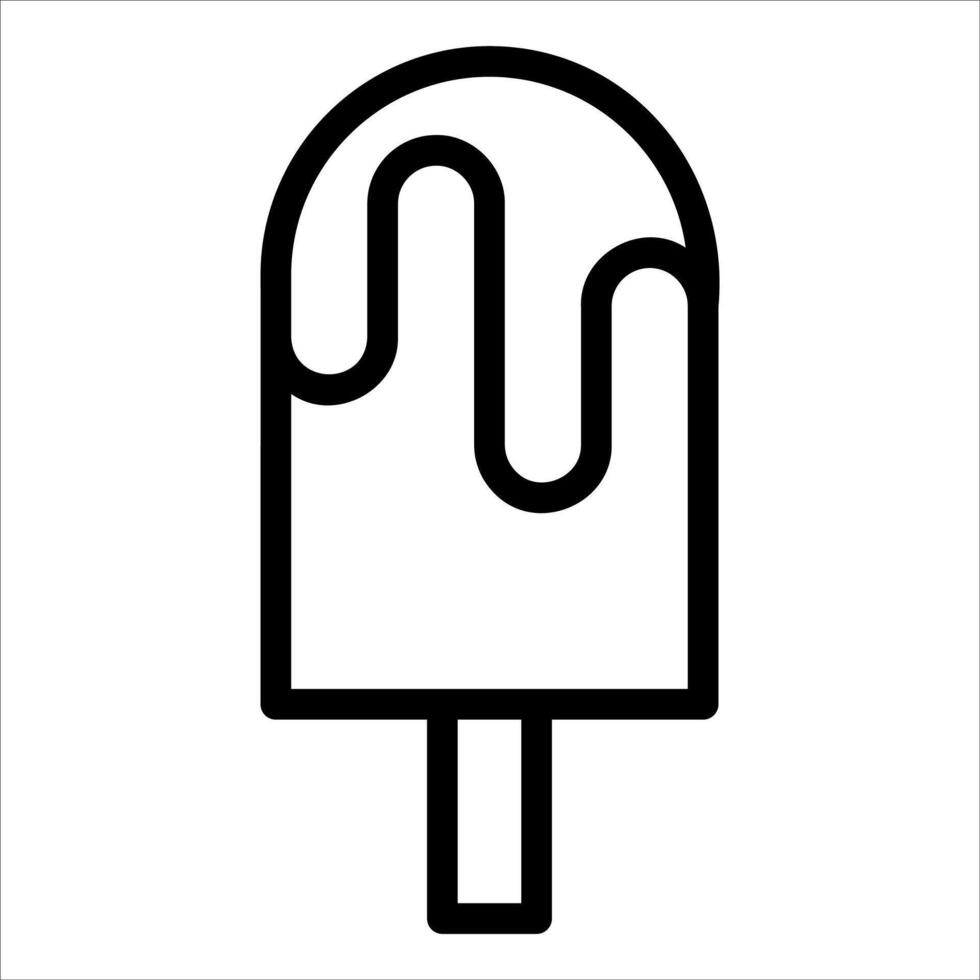 Ice cream icon, line art, illustration vector