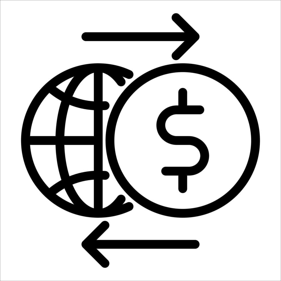 The globe and dollar sign is a symbol of the world currency exchange vector