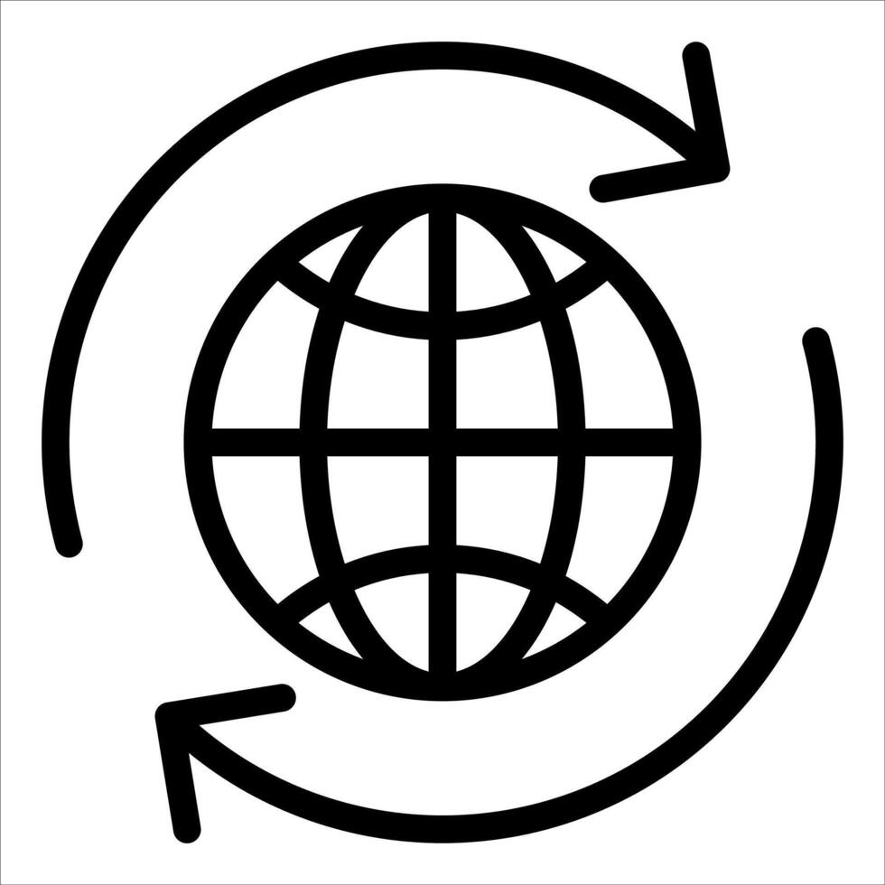 The globe is surrounded by arrows and arrows vector