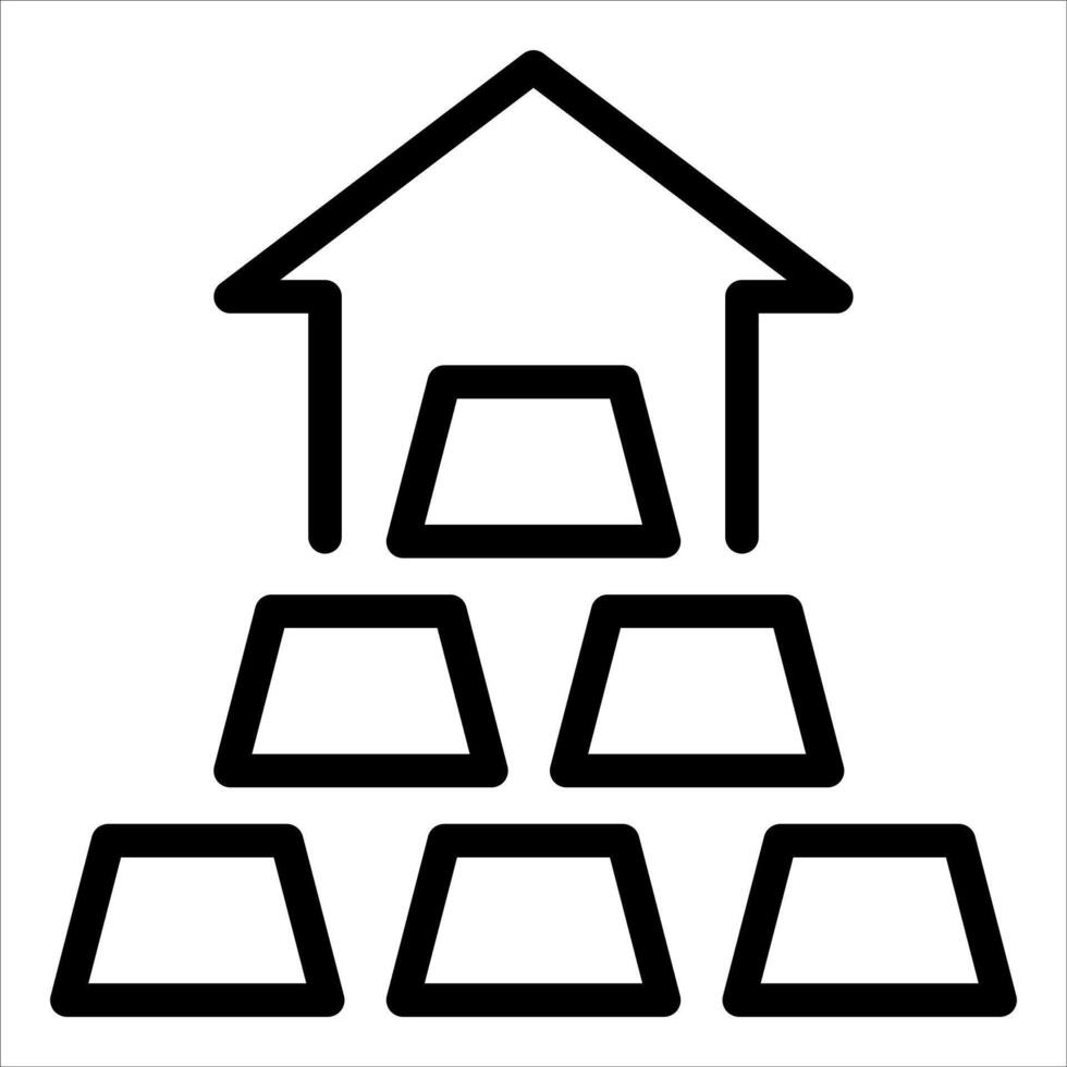 A house with bricks stacked on top of it vector