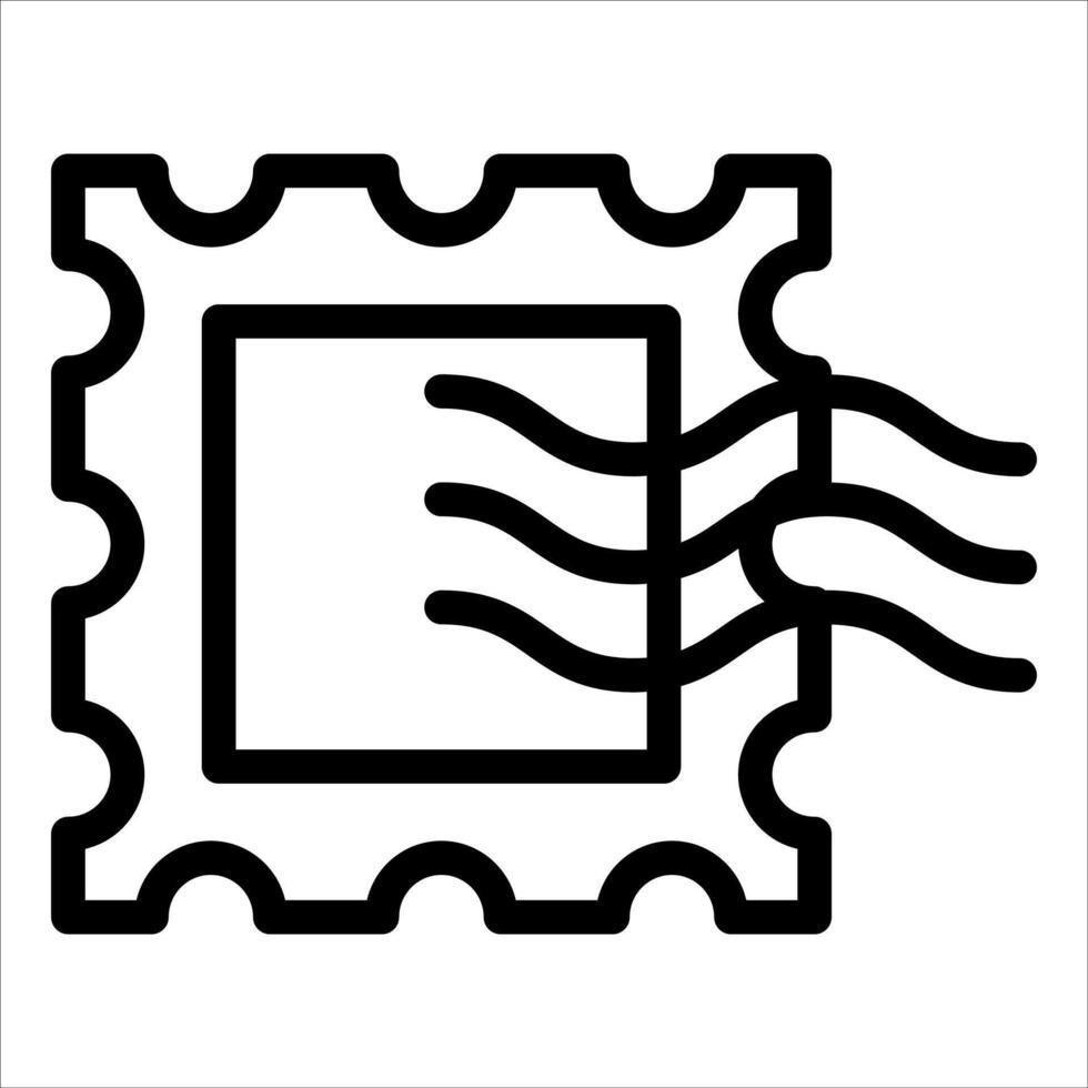 A postage stamp with a wave coming out of it vector