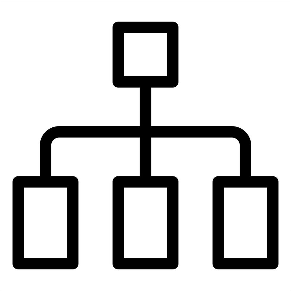 A black and white image of a tree with four squares vector