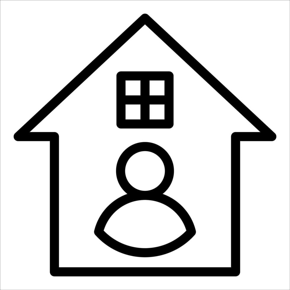 A house with a person inside it, with a person's face on the window vector