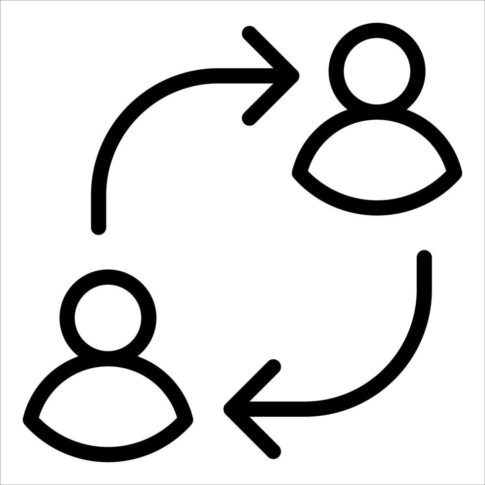 A circle with two people in it vector