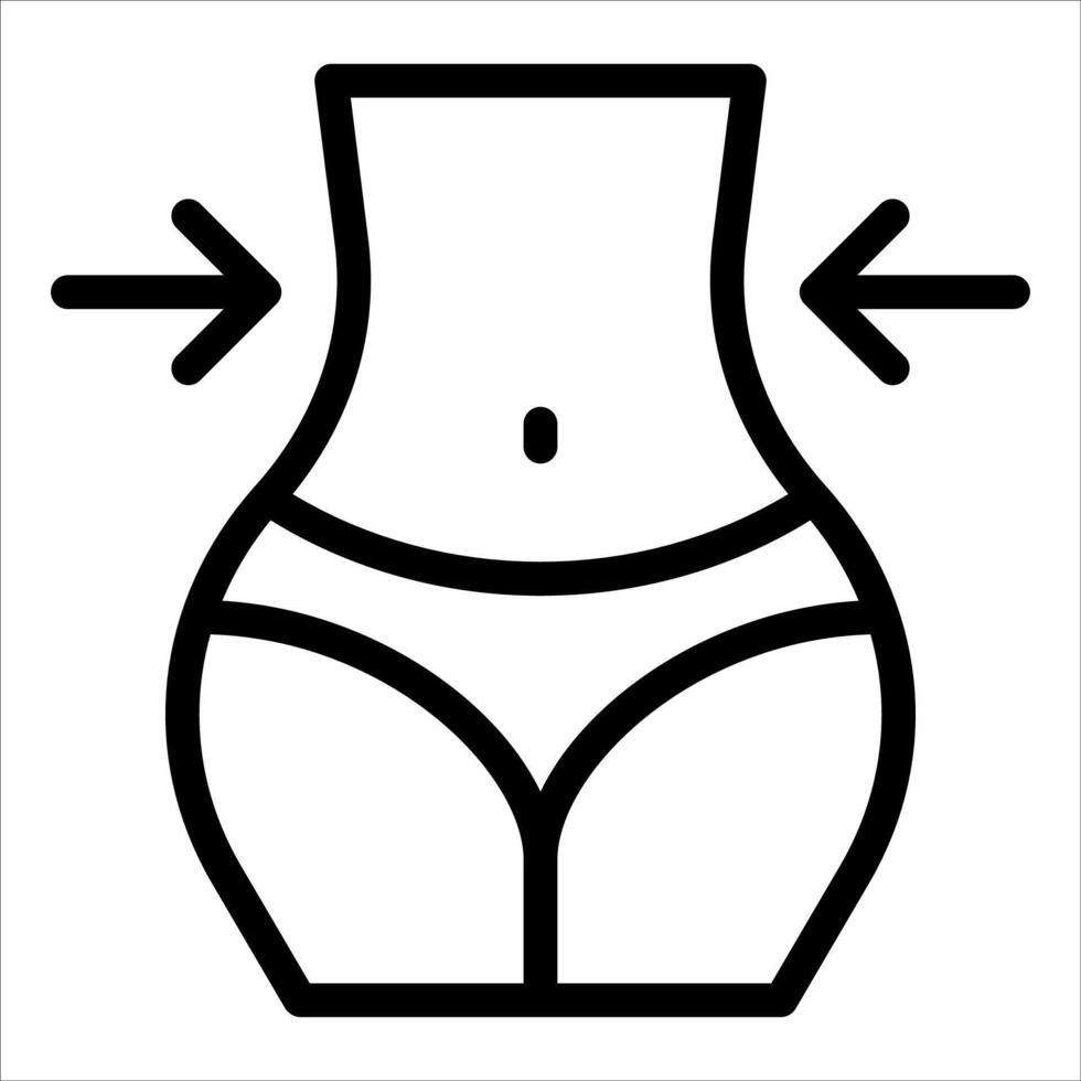 A black and white outline of a woman's underwear vector