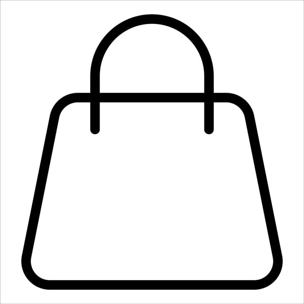A black and white image of a bag vector