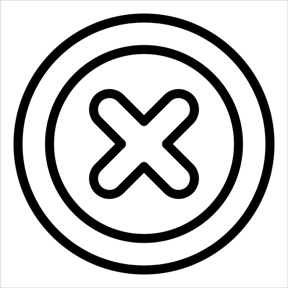 An x symbol in a circle on a white background vector