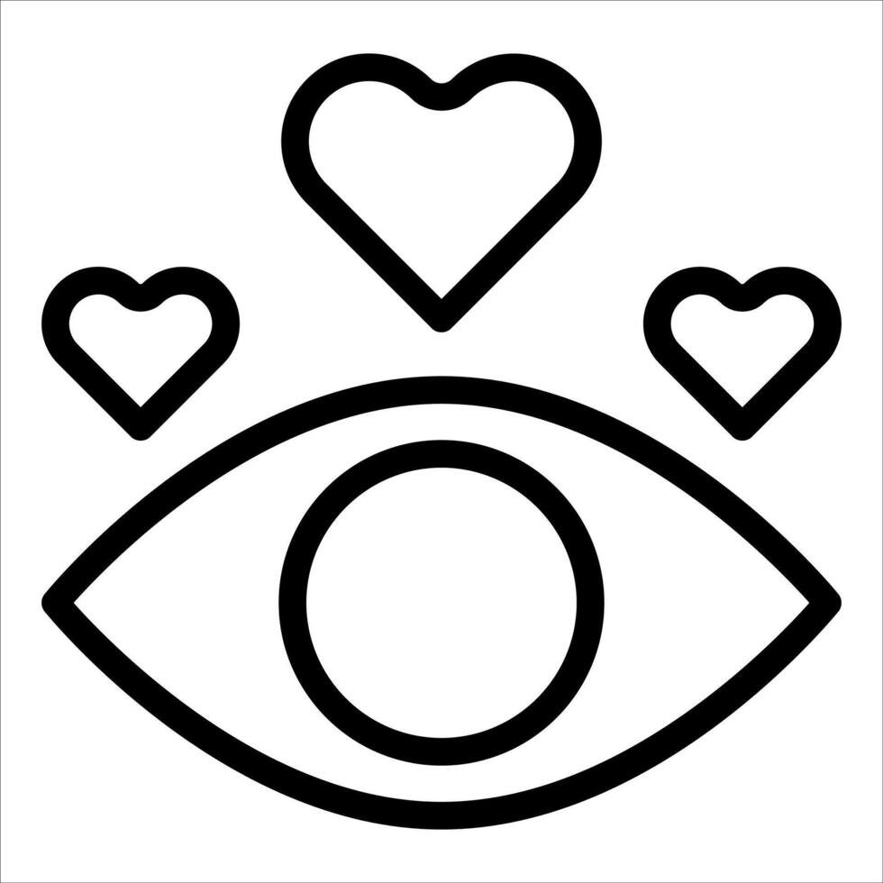 An eye with hearts around it vector