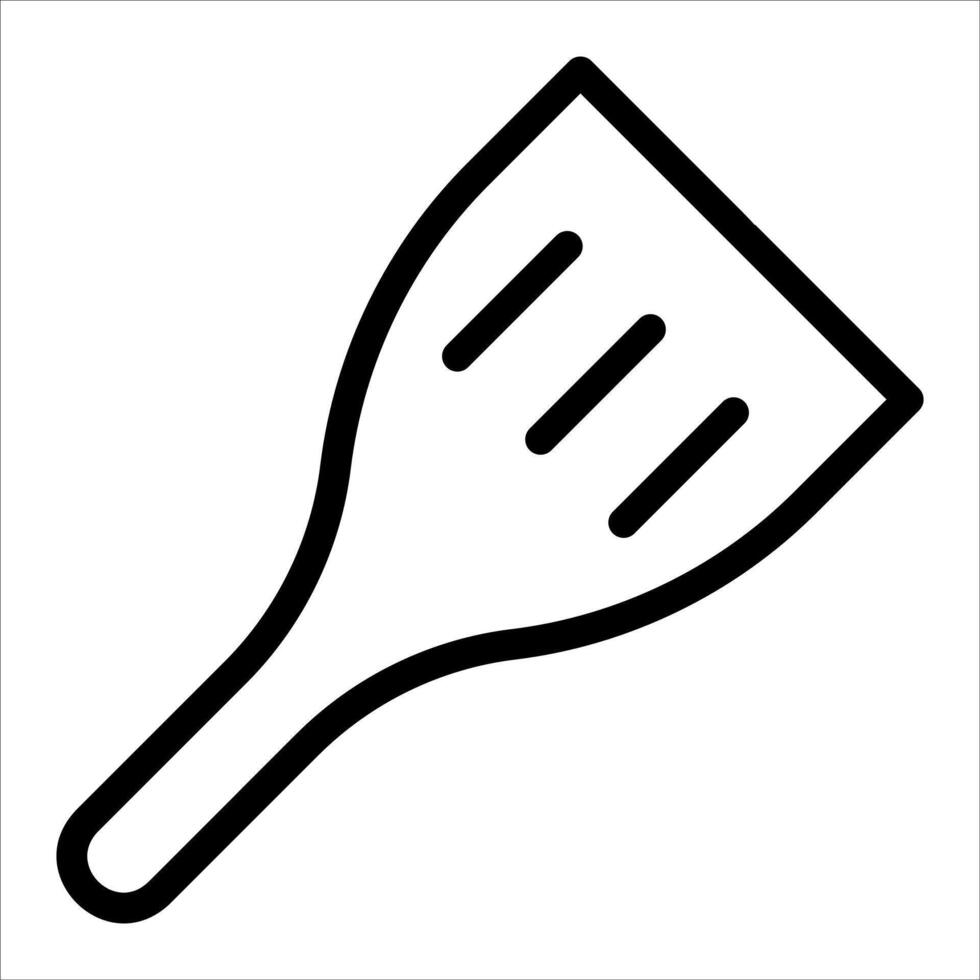 A black and white icon of a spatula vector