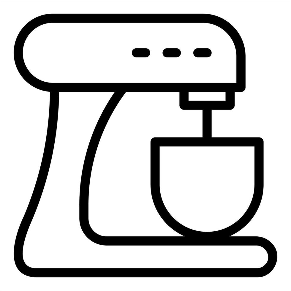 A black and white icon of a mixer vector