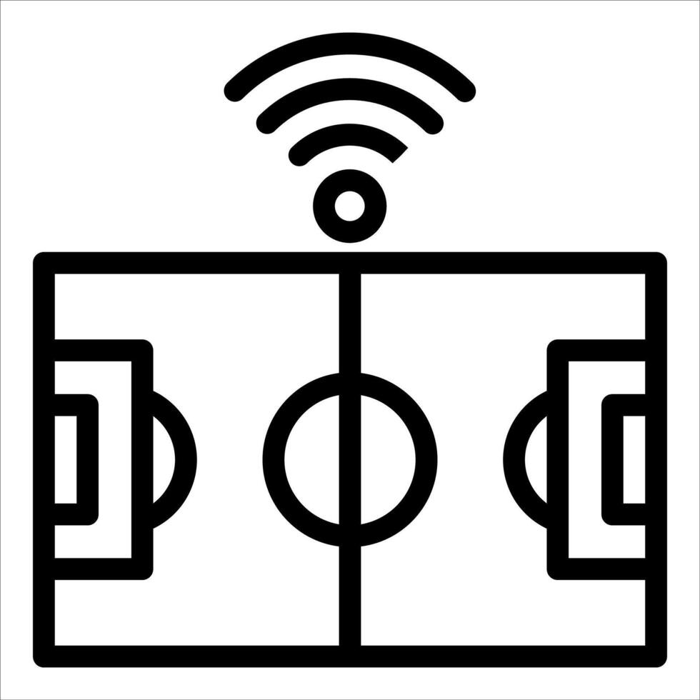 A soccer field with wifi icon vector