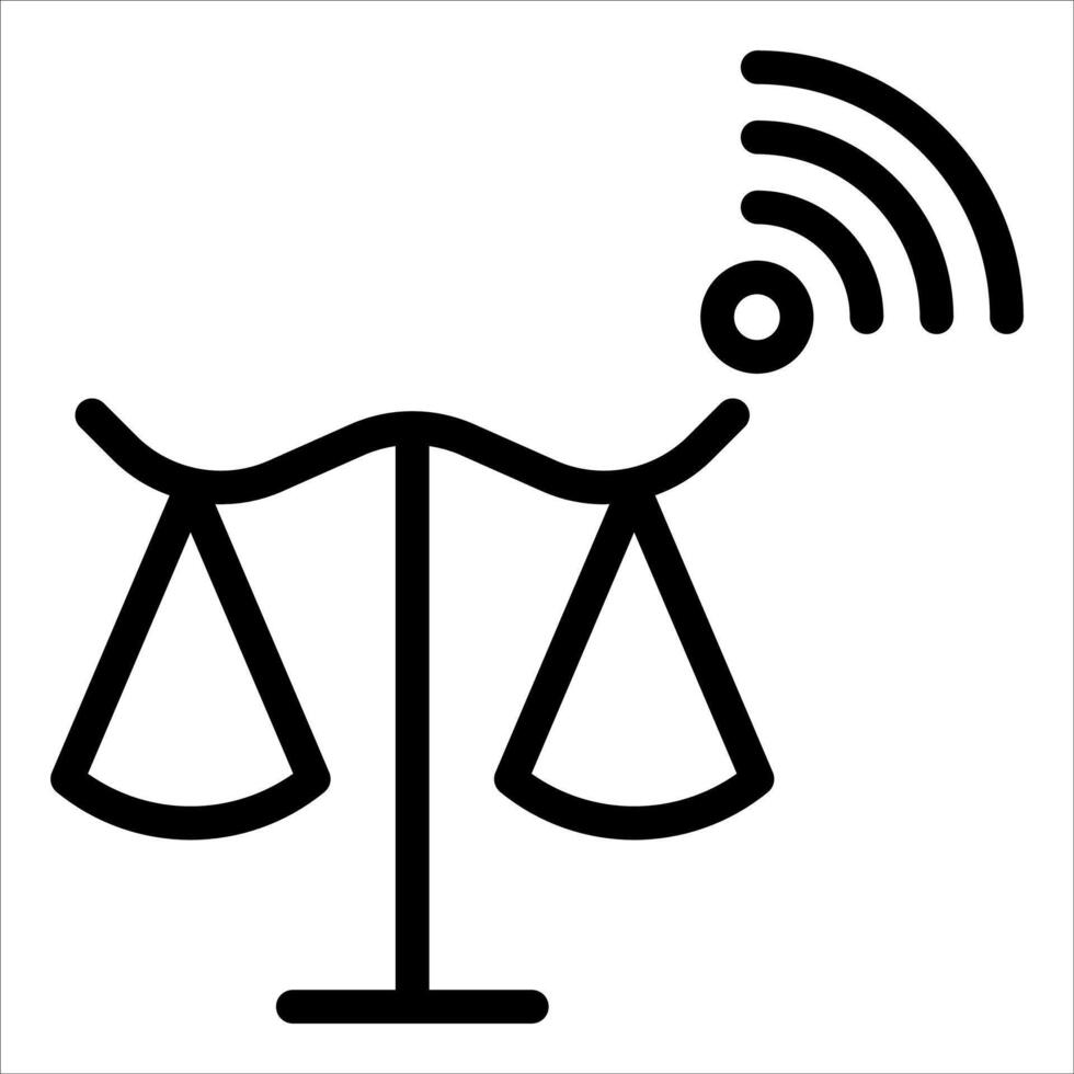 A scale with a wifi symbol on it vector