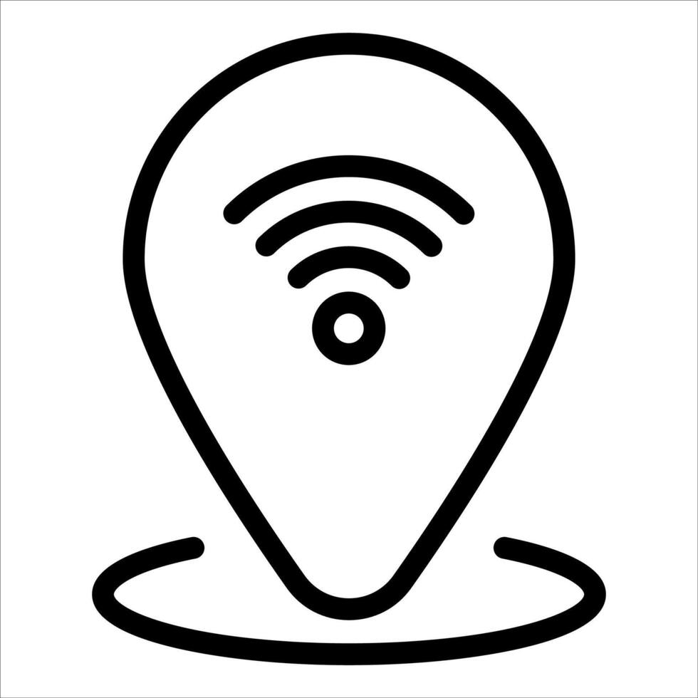 A wifi icon on a map vector