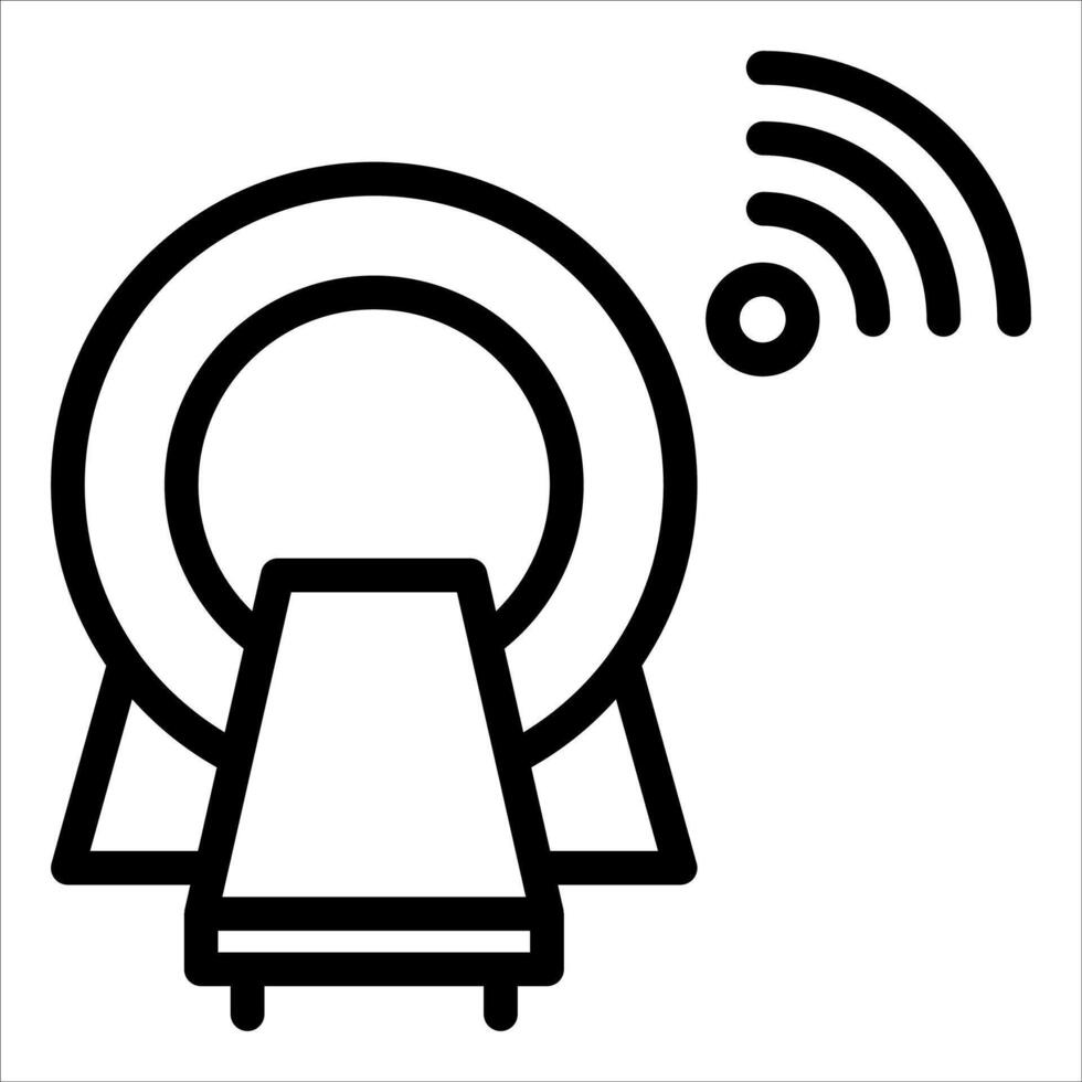 A black and white image of a mri machine vector