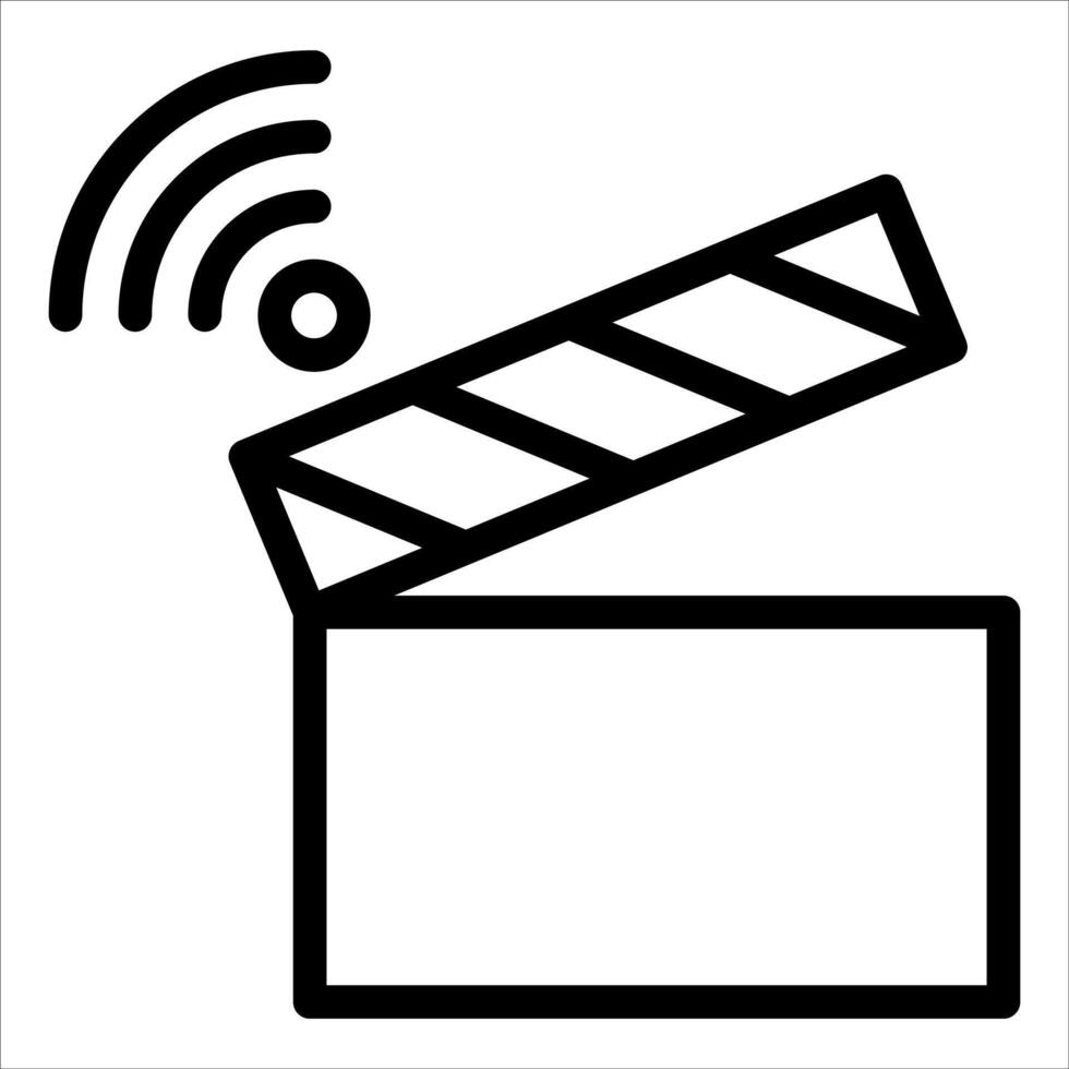 A movie clapper with wifi icon vector