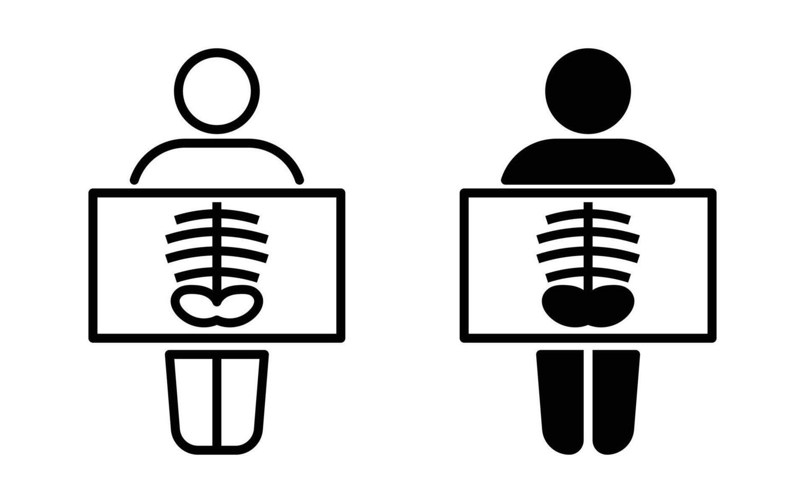 X ray Icon, Man X ray Bone Icon, Radiology Icon. vector