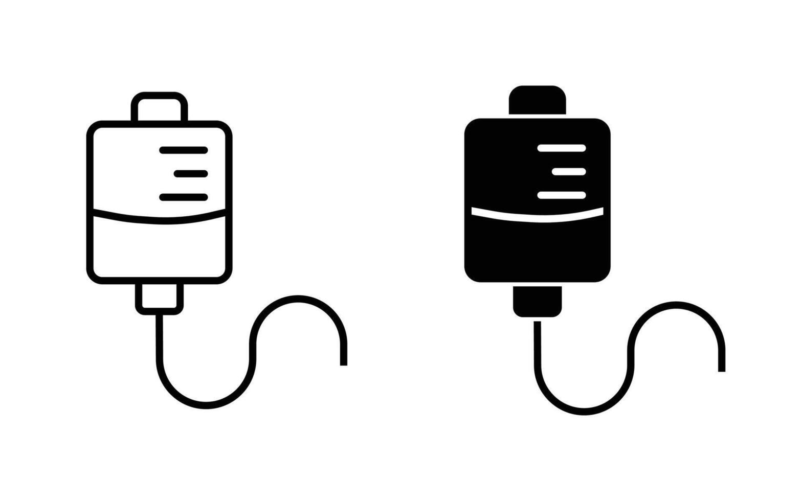 IV drip bag icons set Flat art in black and white. infuse icon. medical clinic healthcare treatment illustration. vector