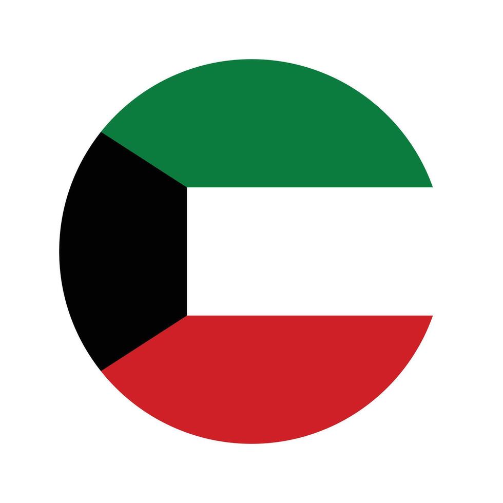 Kuwait national circle flag. national flag UAE badge icon. illustration. vector
