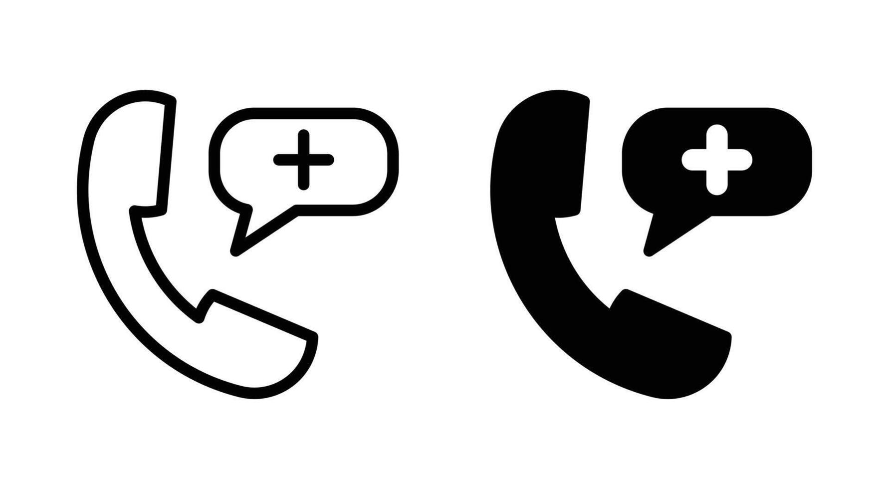 Emergency call icon set, medical phone emergency call icon, isolated on white background. vector