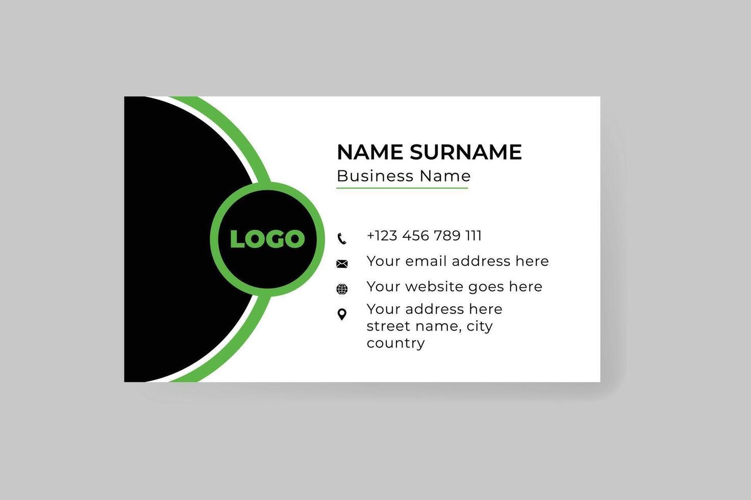 One side Luxury modern clean style business card design template vector