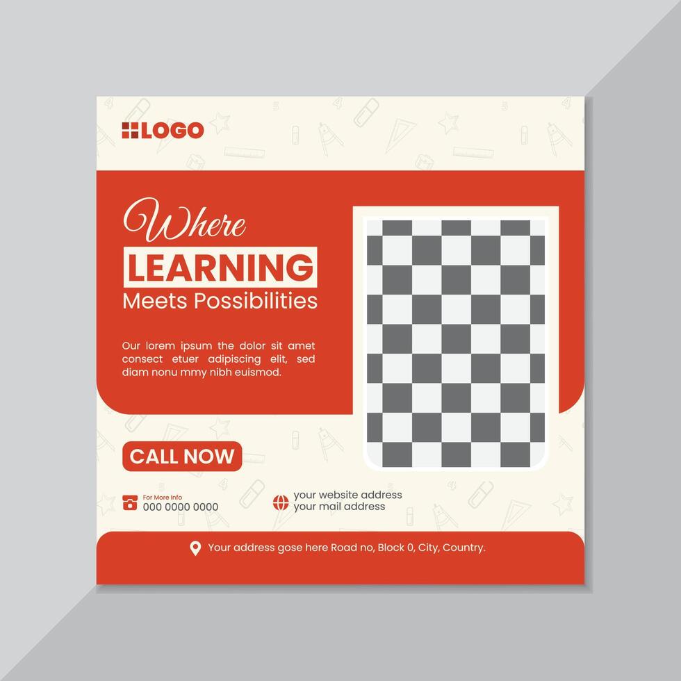 Modern Education Social Media Post Design vector