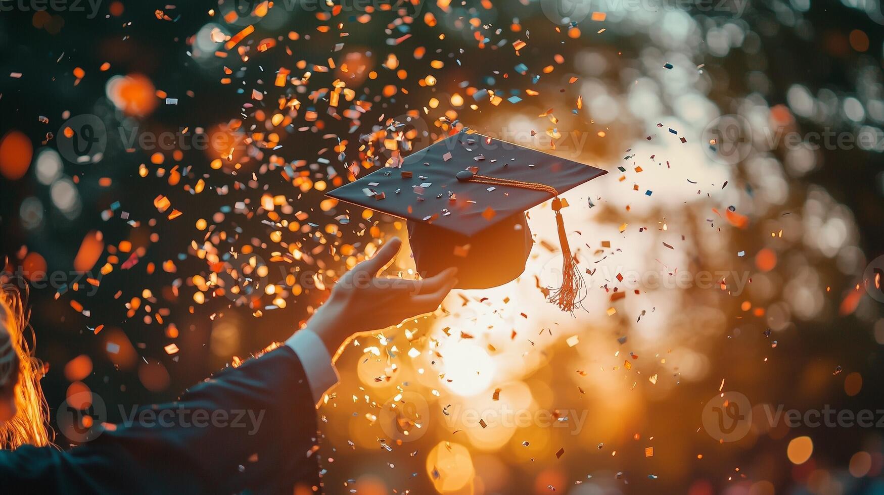 Success Celebration Graduate Throwing Cap photo