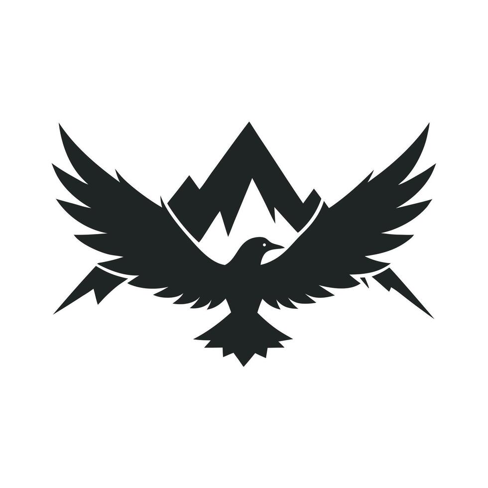 Eagle Soaring Over Mountain Peaks vector