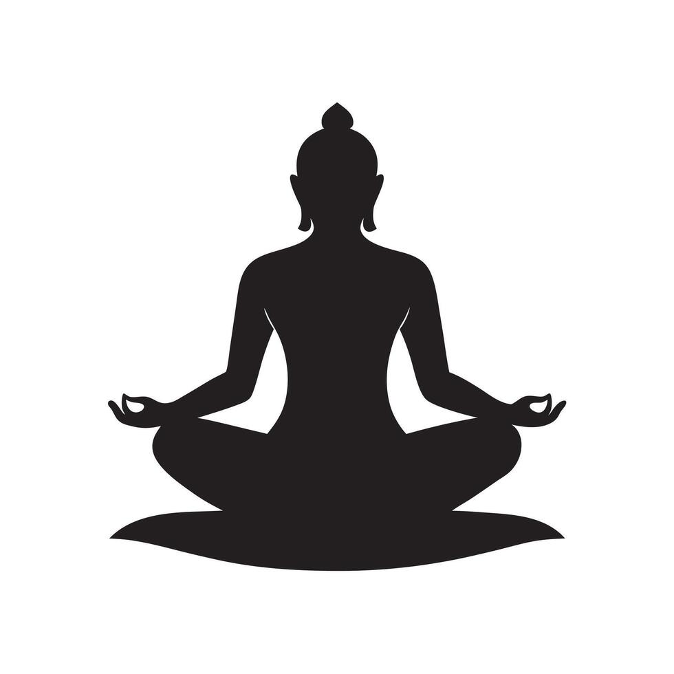 Buddha In Calm Meditation Pose vector