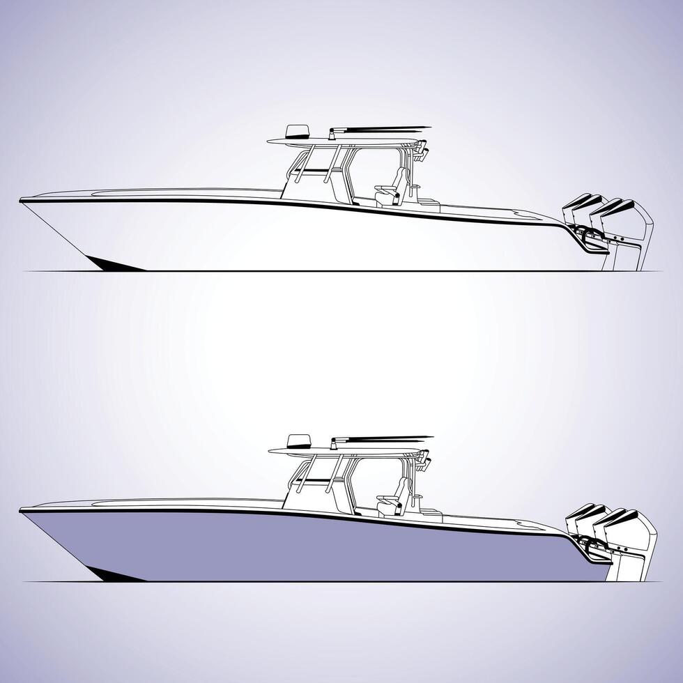 Pontoon boat black and white illustration of a white background. cruise ship clip art. vector