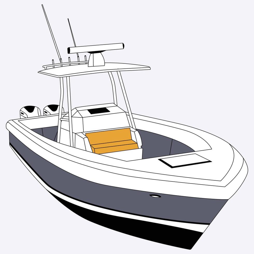Cruise ship black outlines illustration. vector
