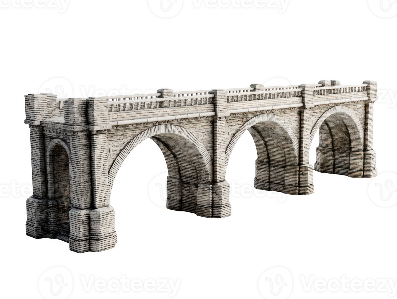 A stone bridge with arches on it png