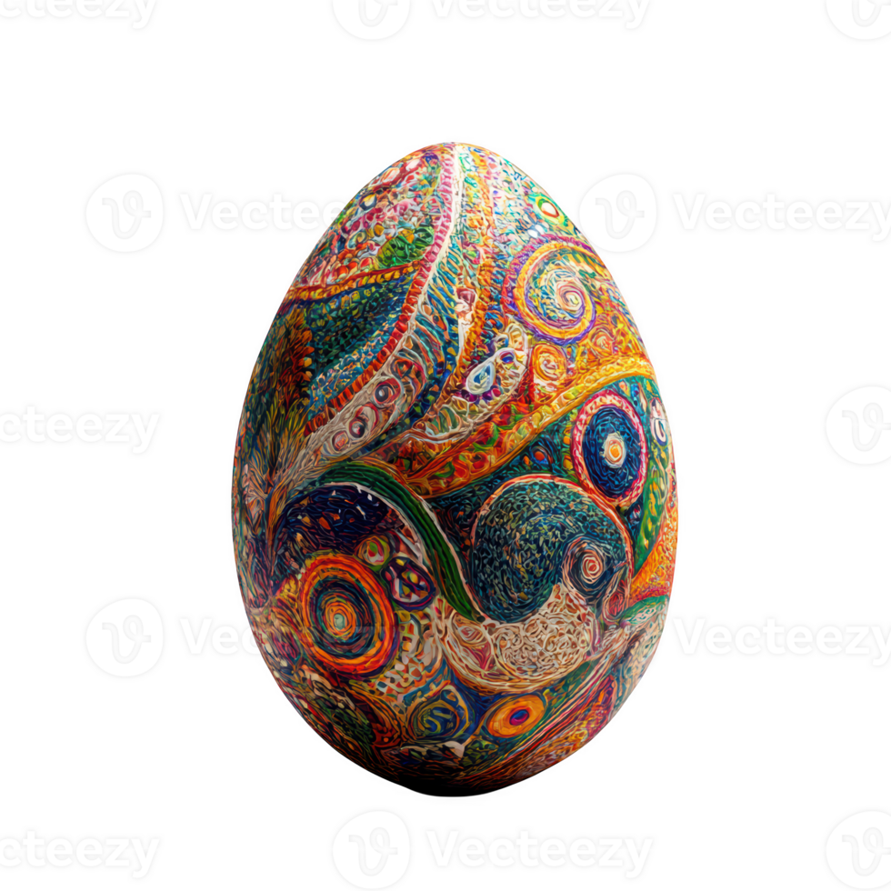 An easter egg with a colorful design on it png