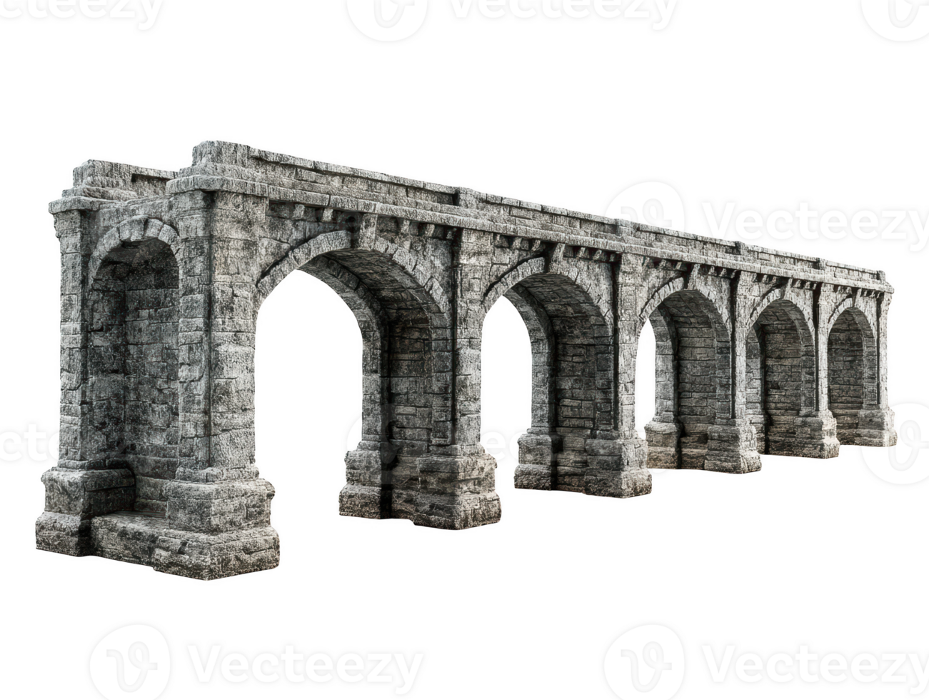 An old stone bridge with arches on it png